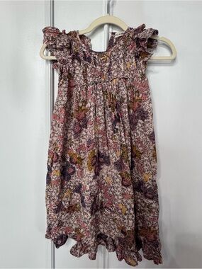 Ulla Johnson Pink Multi Floral Ruffle Dress for Girls